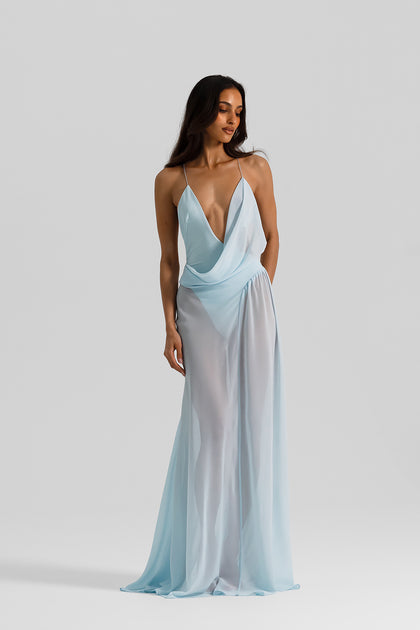 strapless open back dress Natalie Rolt Winona Gown