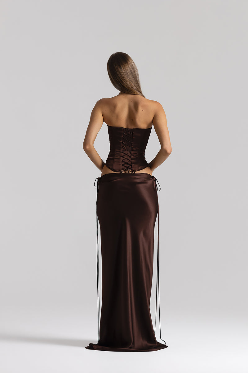 ElinaBustier_EvelynSkirt_Espresso