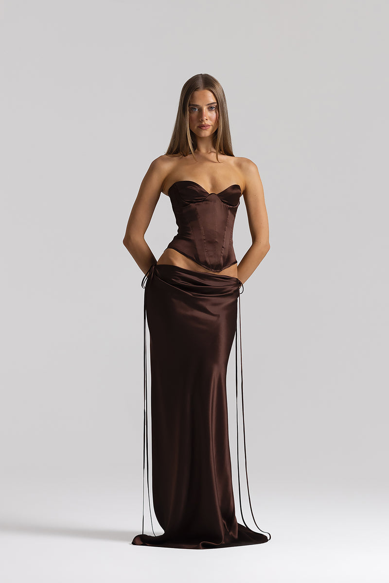 ElinaBustier_EvelynSkirt_Espresso