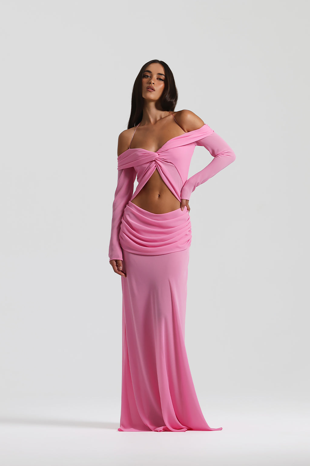 natalie rolt pink dress Winona Gown Neckline to hem measures approx 62 in length Natalie Rolt 'Miranda' Gown in