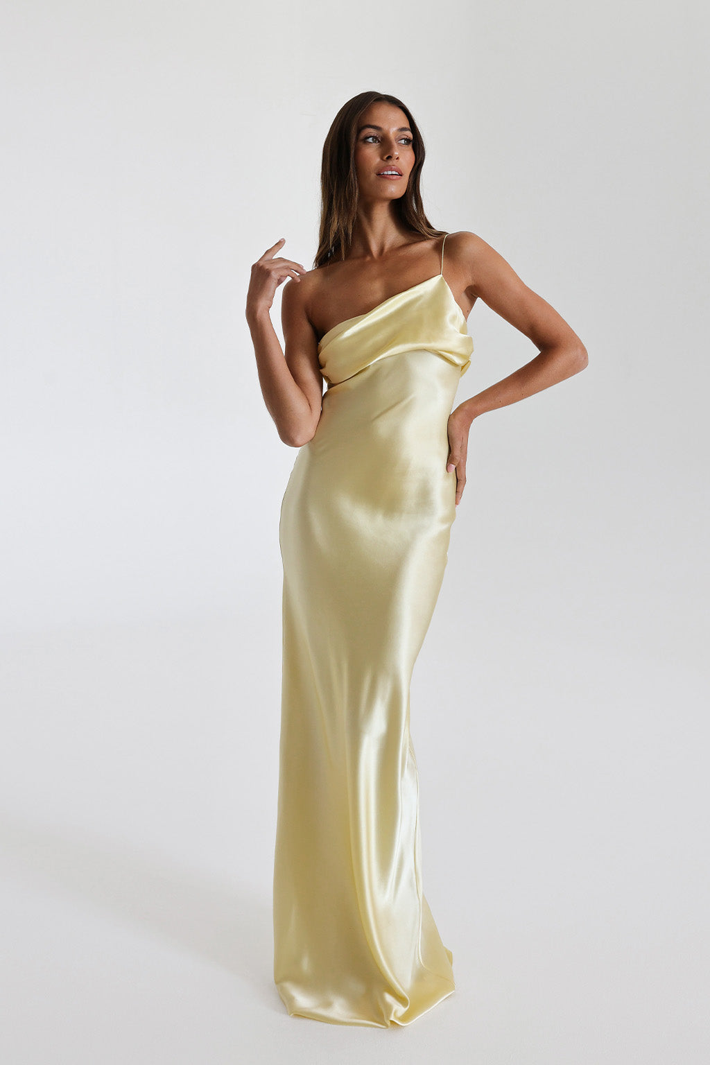 natalie rolt yellow silk dress Hire Natalie Rolt Bridget Dress Lemon Yellow